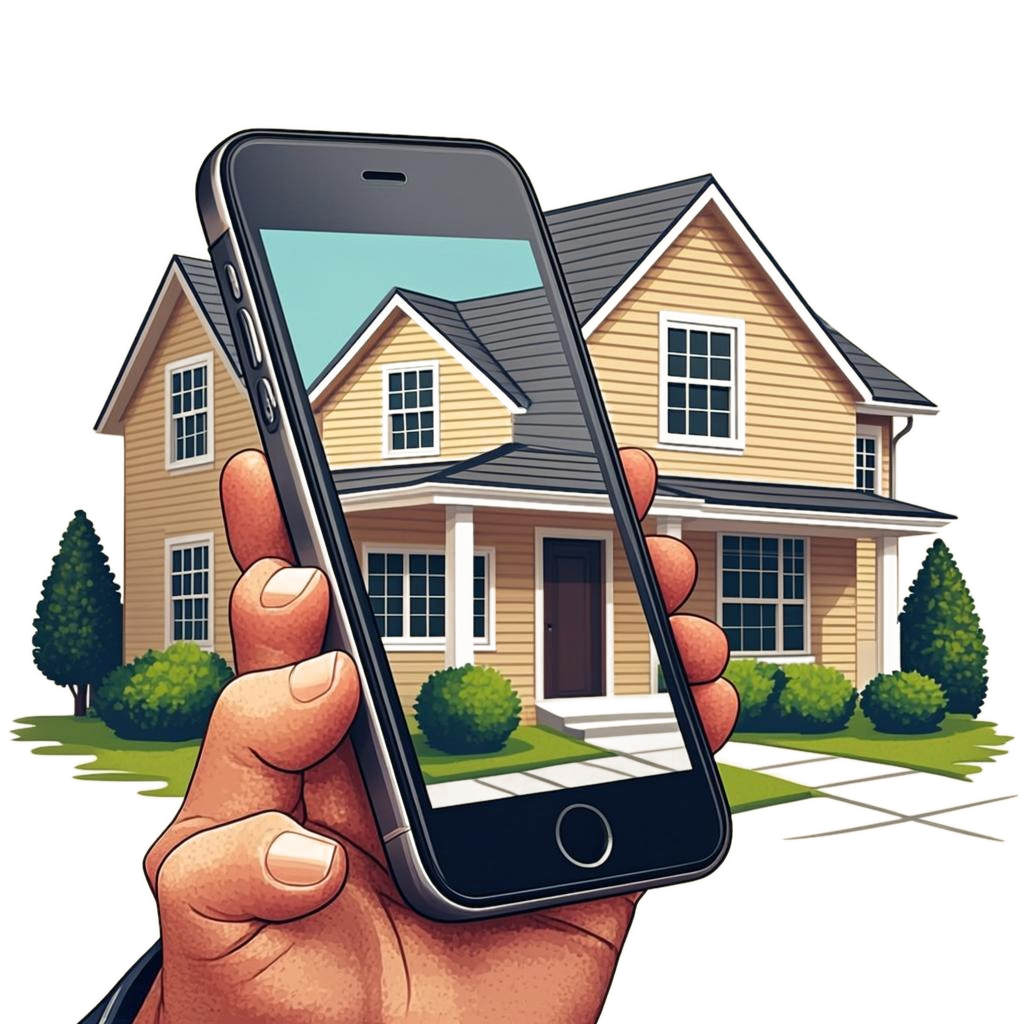 Hand holding a phone with a home energy app
